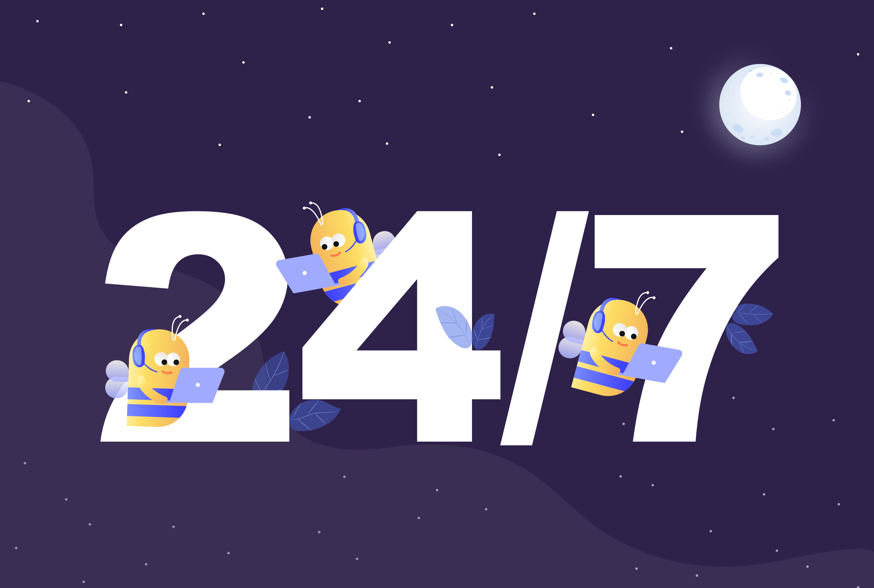 Hiver 24x7 customer support blog header