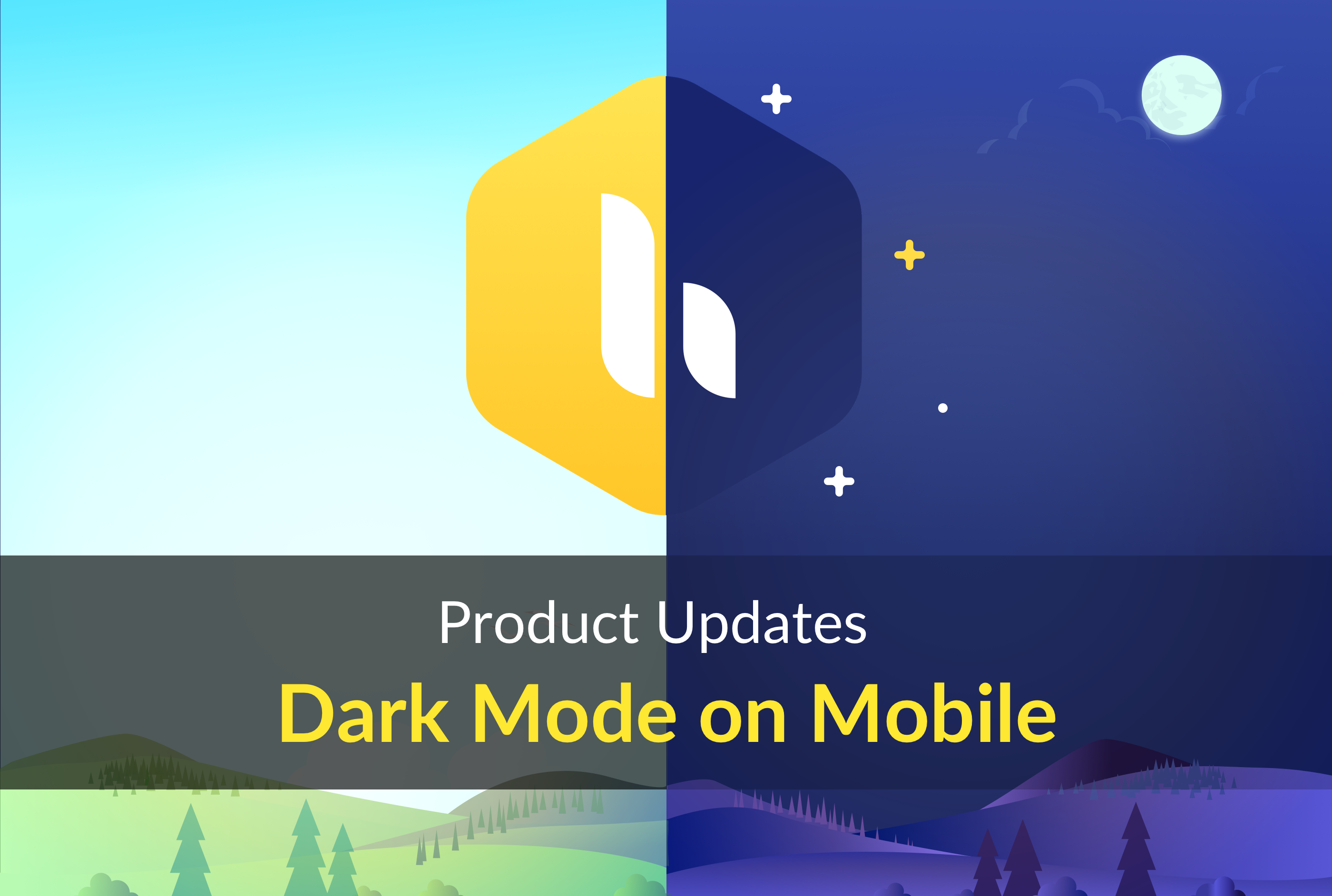 Dark mode product update blog header