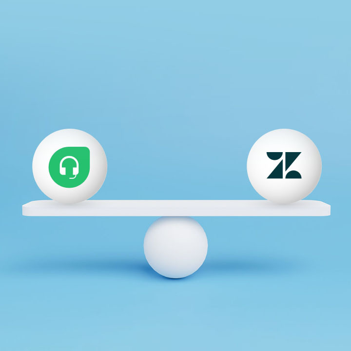 Freshdesk versus Zendesk logos