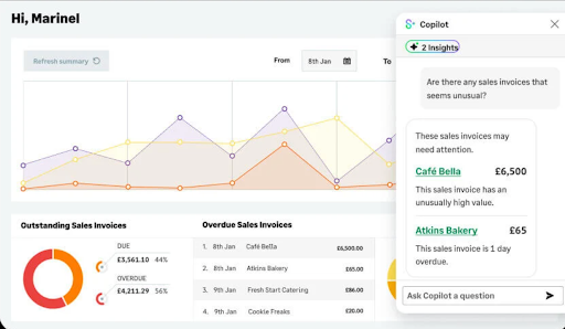 AI Copilot feature in Sage Account Payable Software