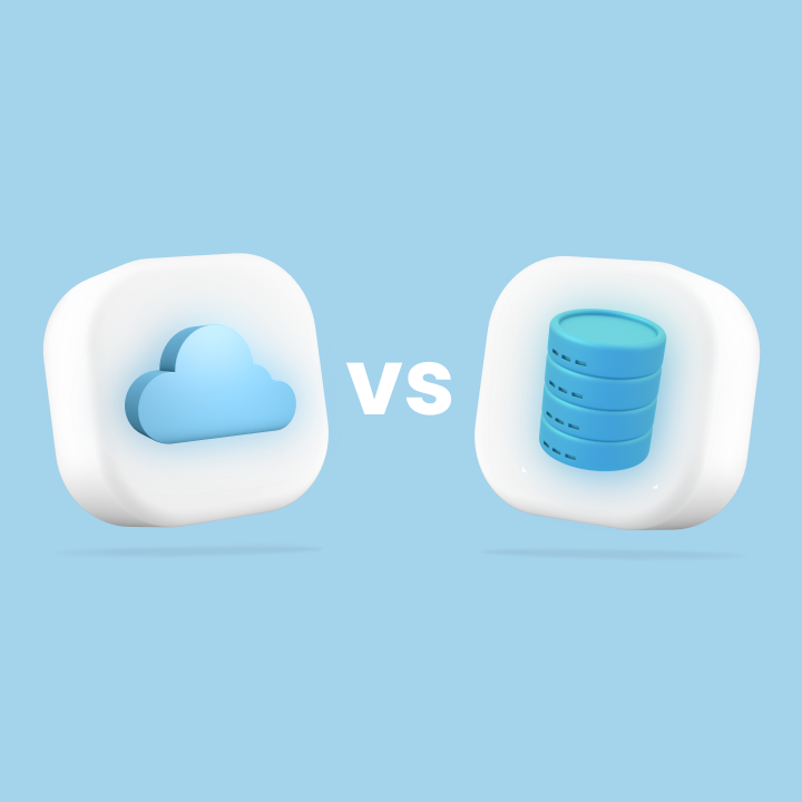 Illustration for cloud-based vs on-premise email ticketing system