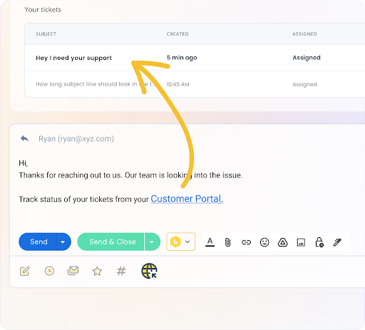 Dedicated customer portal for your shared inbox