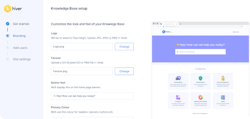 Easily customize the look and feel of the knowledge base