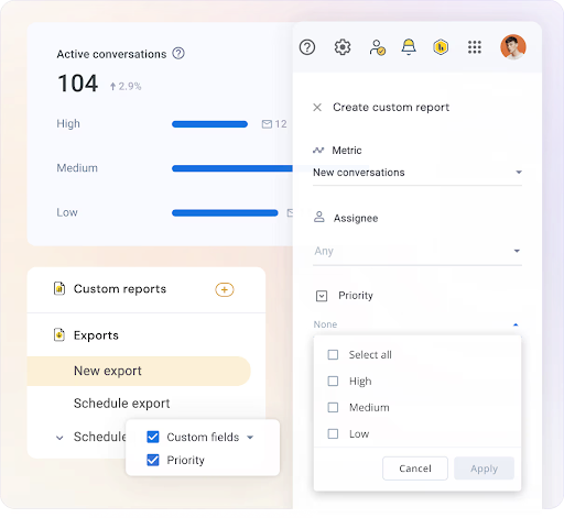 Hiver Analytics lets you generate custom reports for advanced analysis