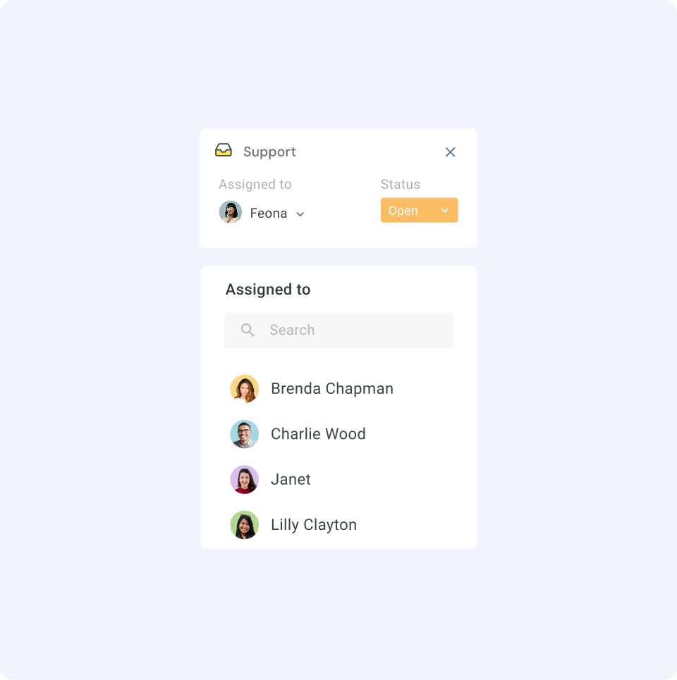 Assigning an email to a team member manually