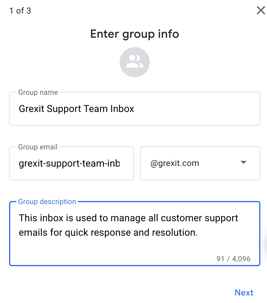 Creating a Google Group