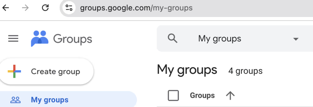 Go to Google Groups