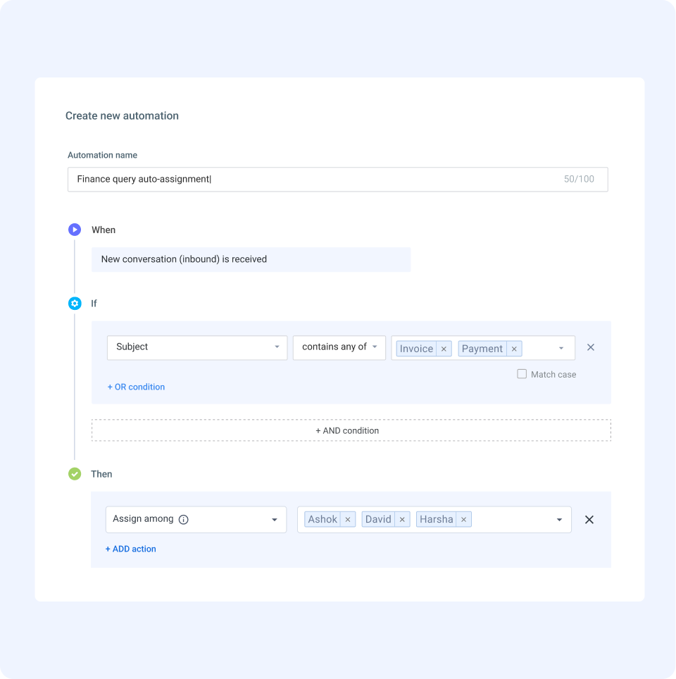 Auto-assignment workflows in Hiver